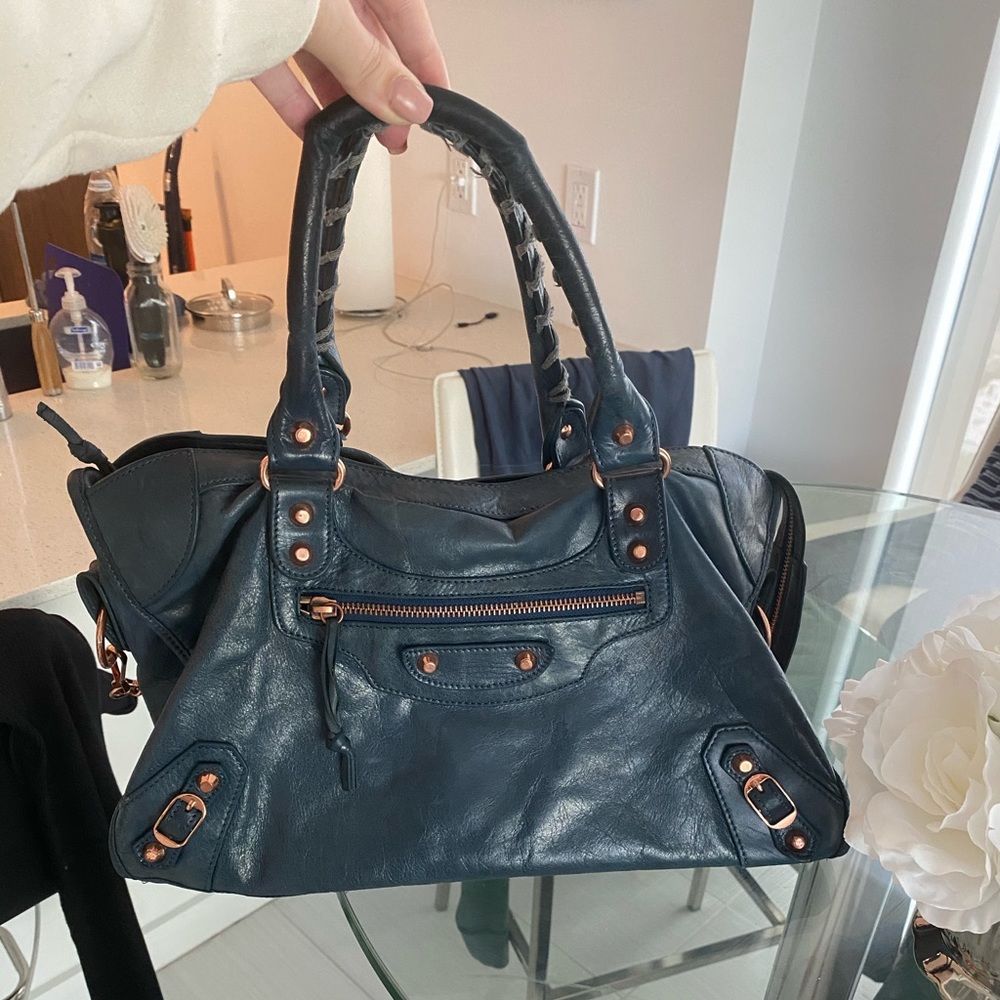 Balenciaga Blue Leather Handbag